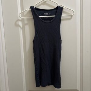 YoungLA Shirt Mens Small Gray Ribbed Tank Top Athletic Gym Model 349 Workout